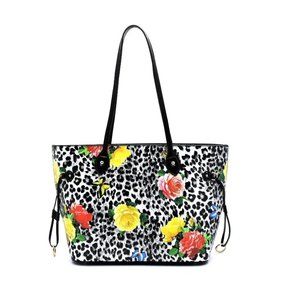 Hailey Vegan Leather Shopper with Flower Detail